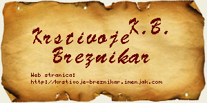 Krstivoje Breznikar vizit kartica